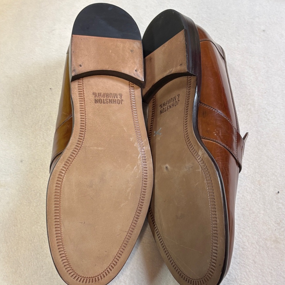 Johnston & Murphy Chestnut Leather Slip-Ons - Picture 6 of 9